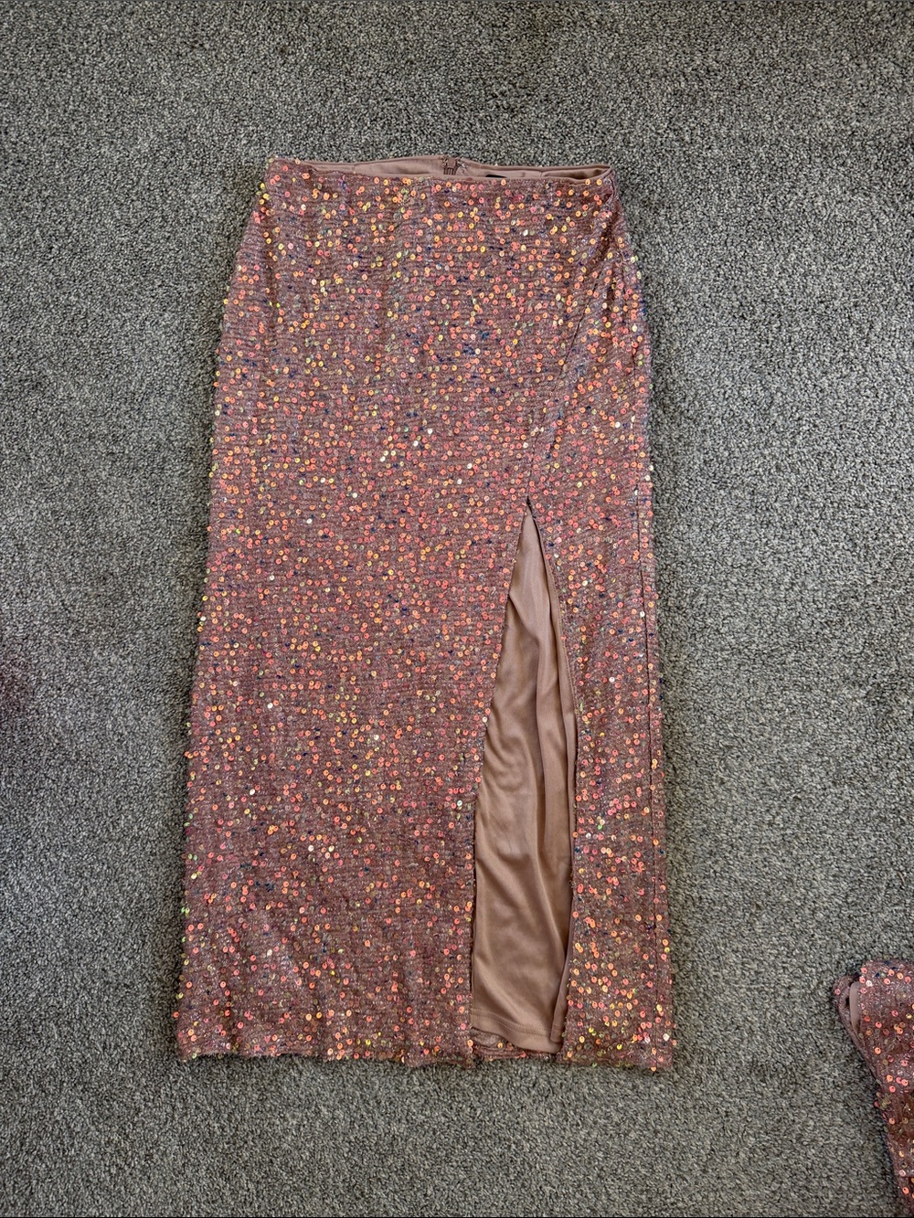 Lulus Sequin/ feather Maxi Skirt Set - Picture 2 of 5